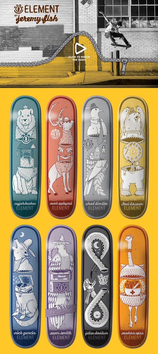 stafmagazine's tweet image. colaboracion de @JeremyFish para @elementeurope @elementbrand #jeremyfish #element #skateboards #deck