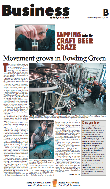 bgdailynews's tweet photo. Tapping into the craft beer craze @WhiteSquirrelBG  @BlissAveBrews http://t.co/AQnWZkfiPY http://t.co/KvGbVYbR7i