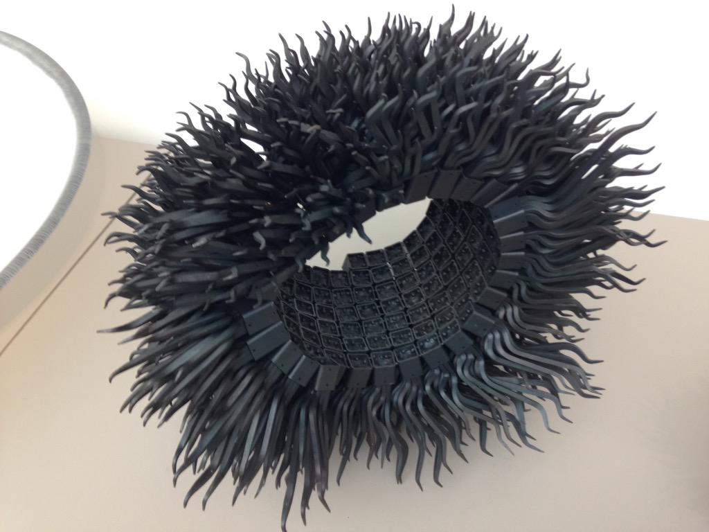 heliconiadesign's tweet photo. Another fine #COLLECT15 @saatchi_gallery despite lack furniture @RogerLaw_Artist Tobias Mohl @JunkoMoriMetal http://t.co/U819W2G8sp
