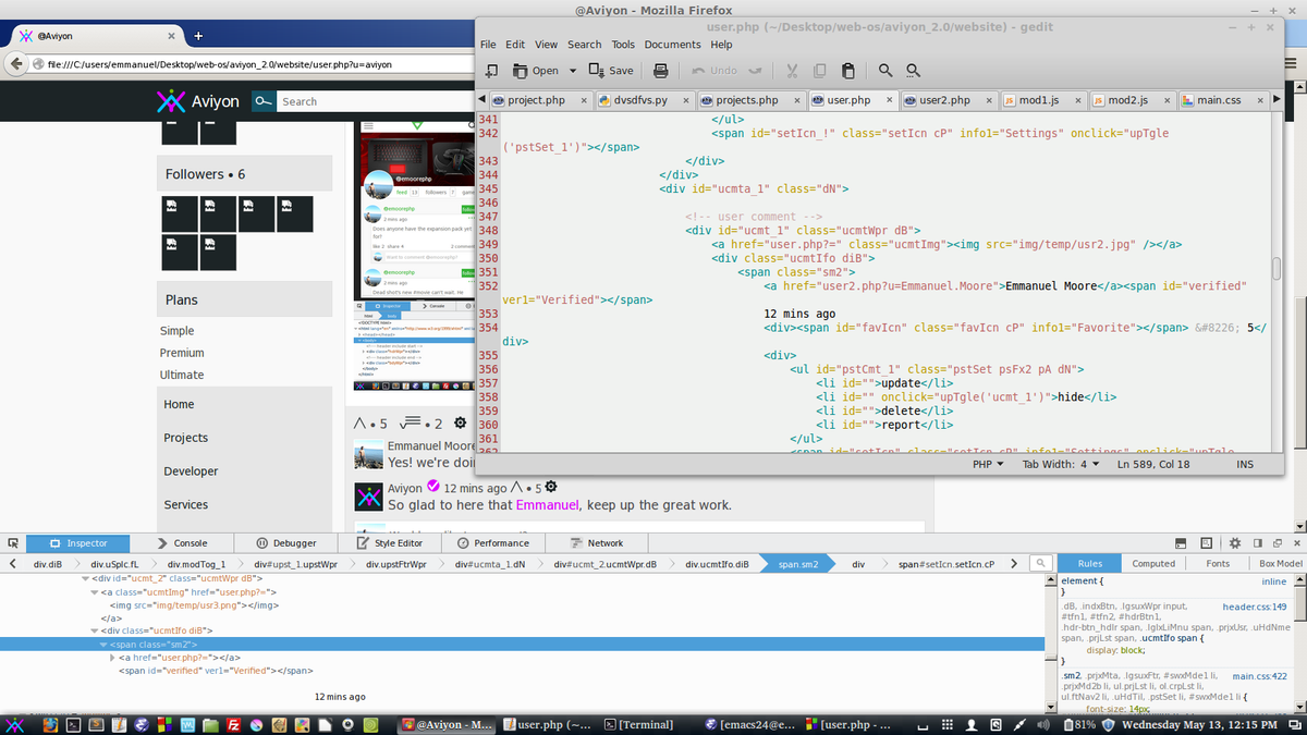 Aviyon_com's tweet photo. Code view of Aviyon 2.0 #aviy #c #php #developer #programmer #js #python #mysql #coding #webdesign #css3 #html5 http://t.co/fVWKLlmuCU