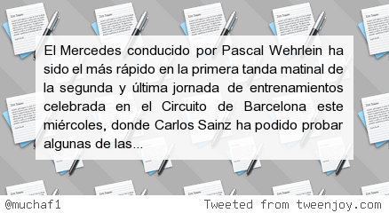 muchaF1's tweet image. #F1 Sainz prueba mejoras en una sesión liderada por Mercedes j.mp/1KJJJ7R