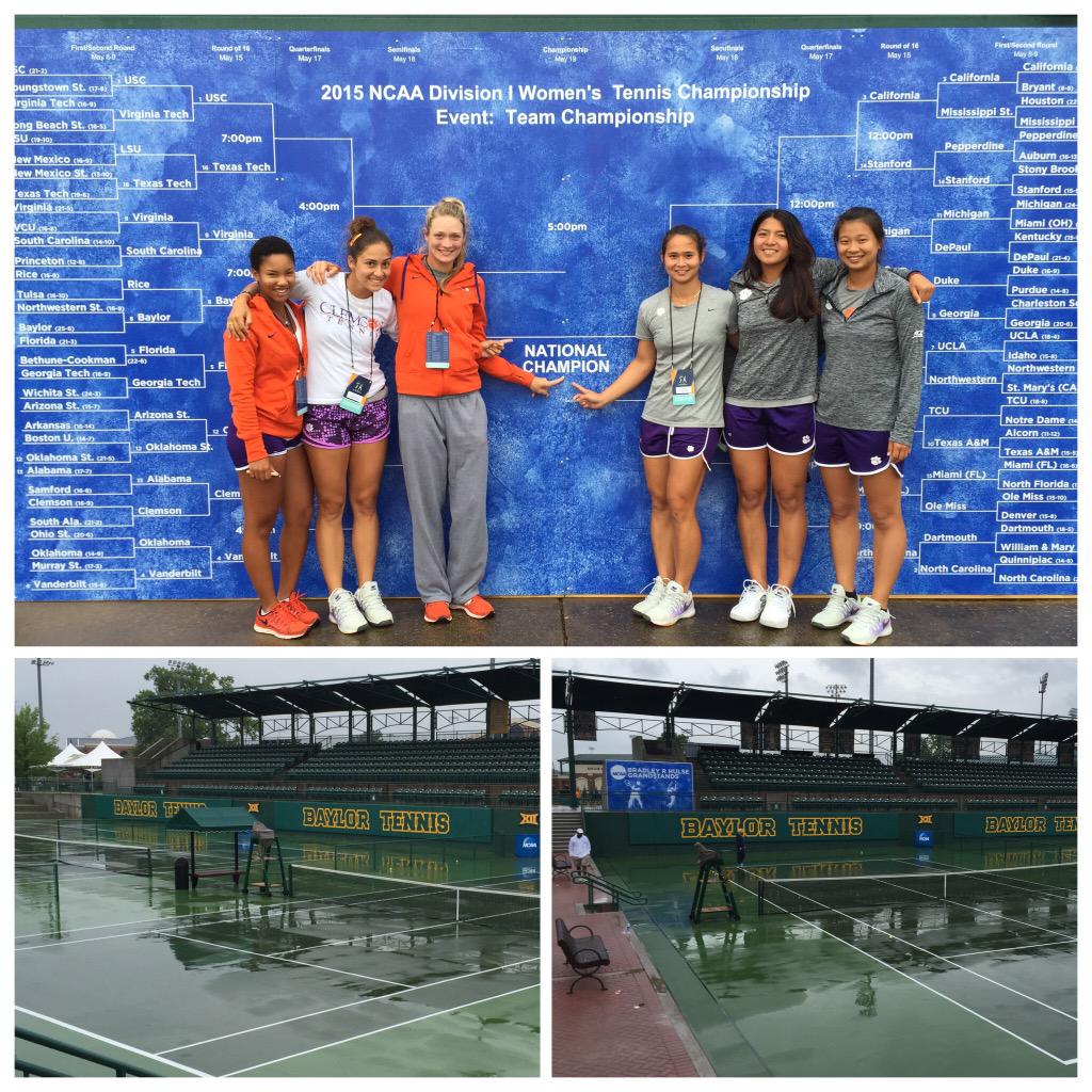 Rain in Waco didn't stop us from doing a walk-through at Baylor's beautiful tennis facility! #NCAAMWT #SolidOrange
