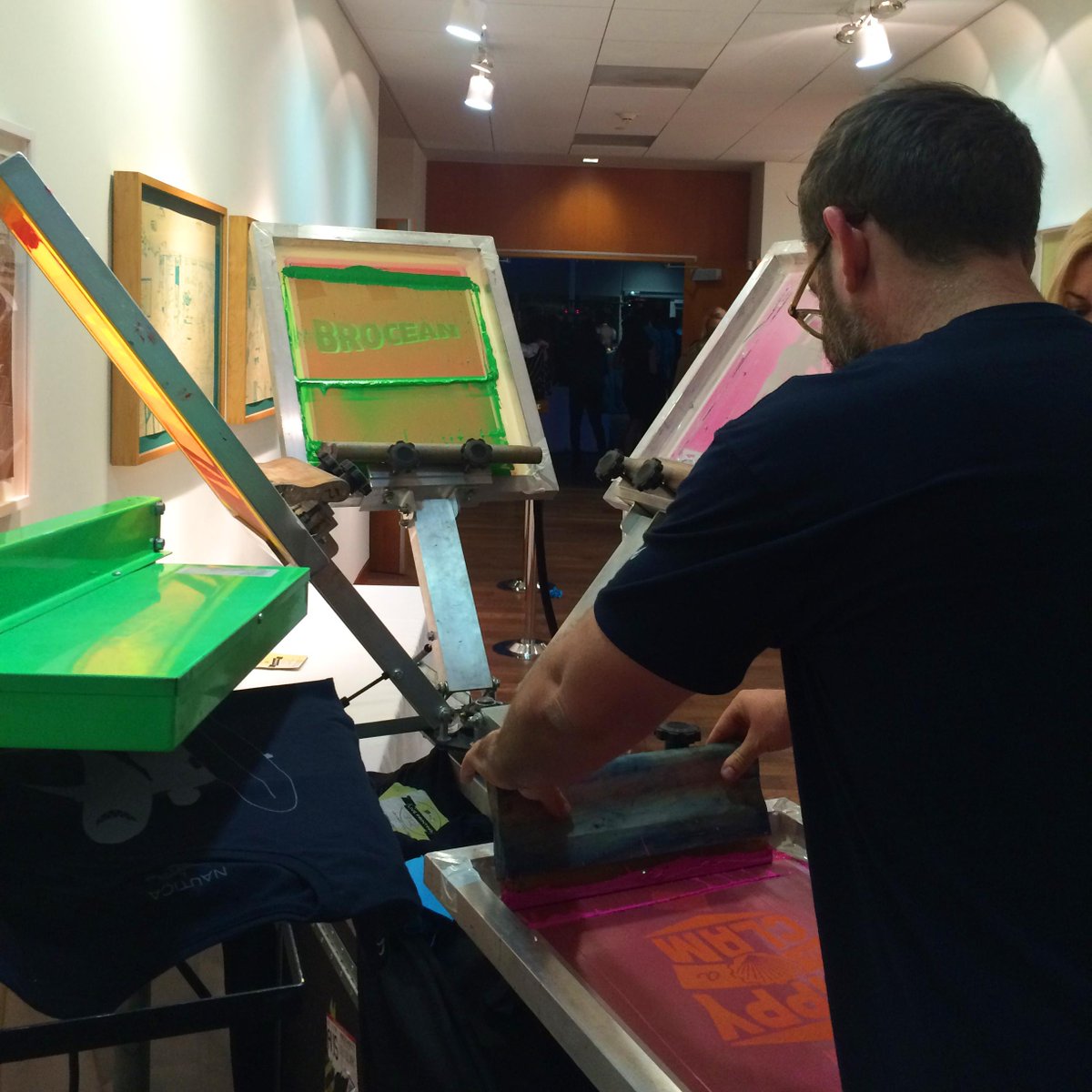 inkpluscotton's tweet photo. We did some live screen printing for the @Oceana @nautica Beach House Event last week! #inkpluscotton #screenprinting http://t.co/8qd8b9tu9k