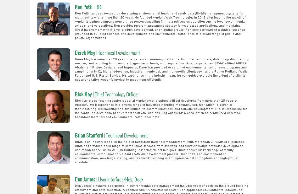 VerdantWebTech's tweet photo. Meet the people behind @VerdantWebTech, developing software to easily manage EH&amp;S data: http://t.co/xVy7JuUL6S http://t.co/iFhWpwT8vP