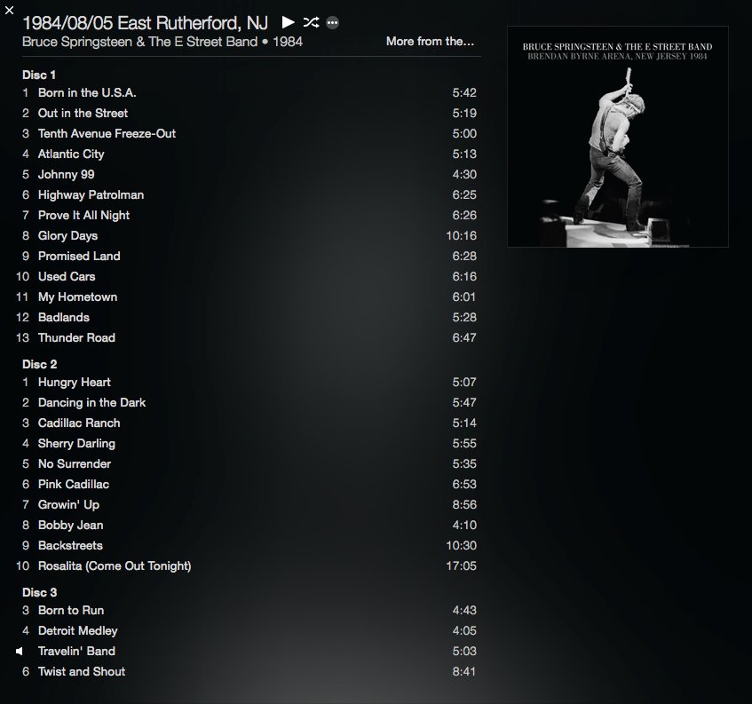 SoerenJuhl's tweet photo. My iTunes library just had an overhaul :) #springsteen #livevault http://t.co/9vYXiPLCb7