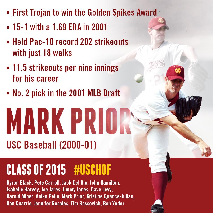 USC_Athletics's tweet photo. From @USC_Baseball ace to the #USCHOF Class of 2015, Mark Prior was pitch perfect in 2001. #FightOn http://t.co/fzoc9v1foR