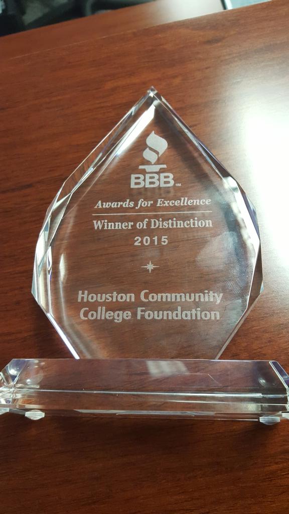 HCCFoundation's tweet photo. In recognition of our work in the community to support our students! http://t.co/5J9iChVack