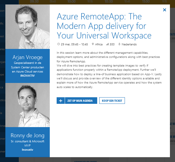 ronnydejong's tweet image. Preparing session for #TechDaysNL #Azure #RemoteApp: The Modern App delivery for Your Workspace /w @ArjanVroege #ARA