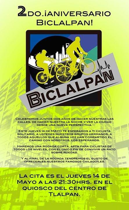 Biclalpan's tweet photo. No se olviden, mañana nos vestimos de manteles largos! RT @Bicibusdf  @RodadasMX @CletosNocturnos http://t.co/JhWeF2vw1U