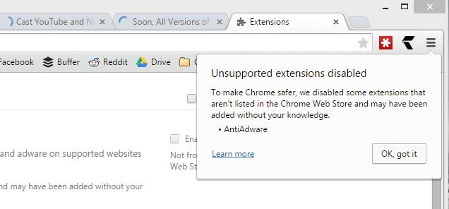lifehacker's tweet photo. Google will soon block non-Web Store extensions from all versions of Chrome: http://t.co/77vy4EeRiv http://t.co/lx9R6Jjjym