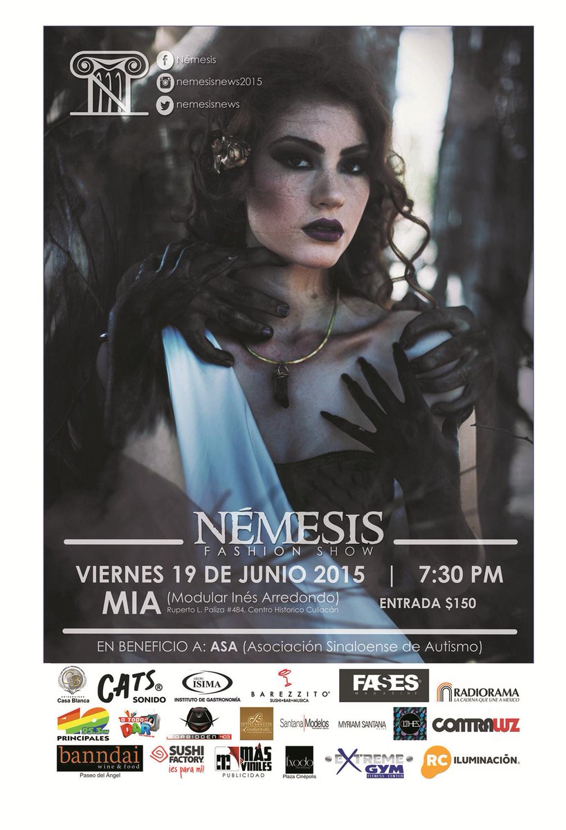 fasesmagazine's tweet photo. @nemesisnews / #NémesisFashionShow / Viernes19Jun2015 / 7:30pm / MIA / $150 / Beneficio a: #ASA / PENDIENTES! http://t.co/QnigawoaJL