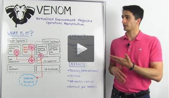 rapid7's tweet image. The VENOM vulnerability explained (CVE-2015-3456) [VIDEO] bit.ly/1EF2lRS #rapid7WbW