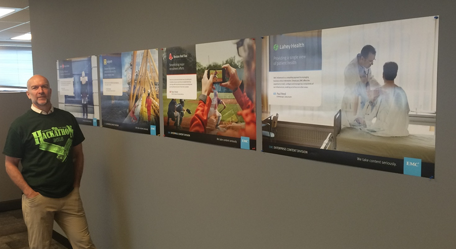 GregDierickse's tweet photo. Just won a Hackathon... tshirt  #MMTM15. Standing beside great customer stories, read them at: http://t.co/g6v3hfdl1o http://t.co/QYNa1G5jlW