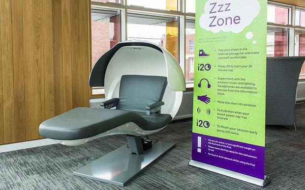 Last week, <a href="/OfficialUoM/">The University of Manchester</a> unveiled a sleep pod where students can take a break away from desks 

bit.ly/1H2U5g1