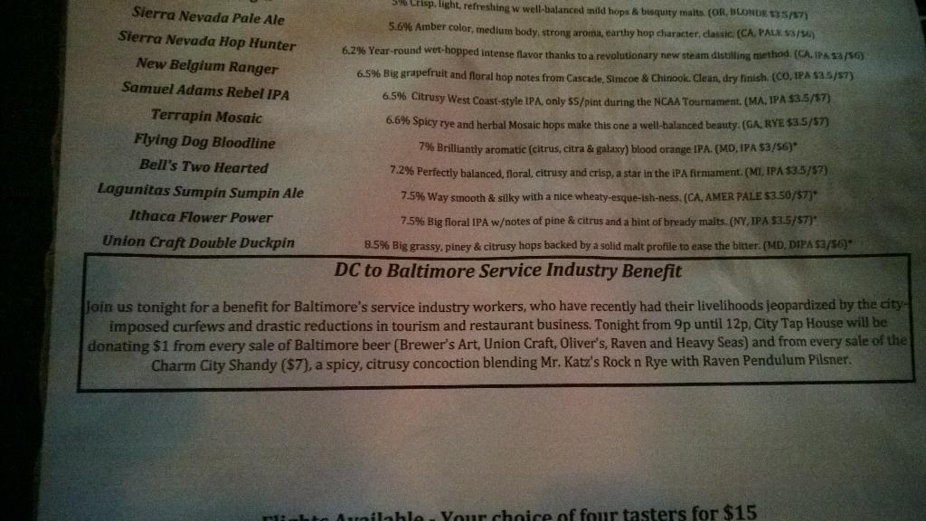 CraftOfZymurgy's tweet photo. Thanks @TapHouseDC for the Benefit Venue! @raven_stephen http://t.co/z9h5eeWgQR