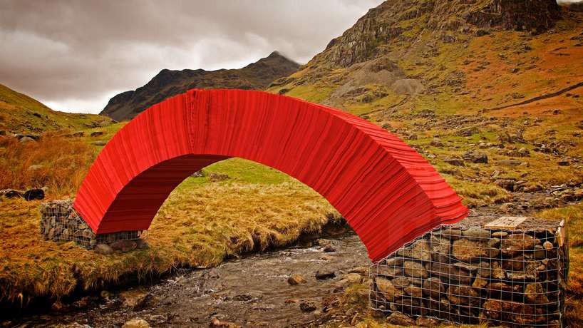 weight-bearing paperbridge constructed using 20,000 sheets by <a href="/rougeit/">Steve Messam</a> designboom.com/art/steve-mess… #artinstallations #art