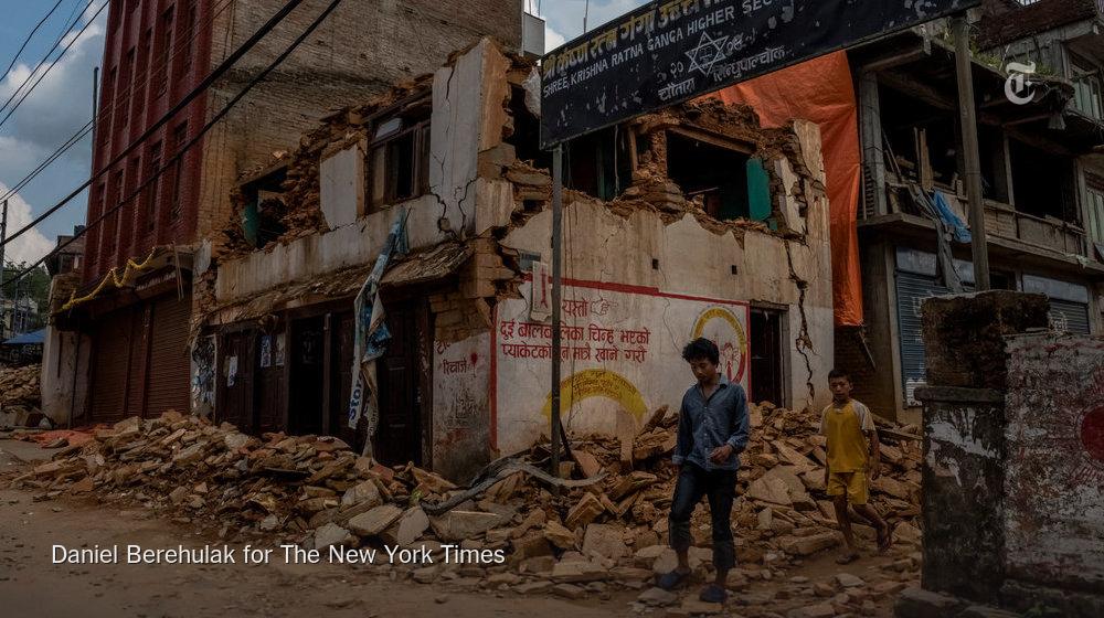 nytimesphoto's tweet photo. A damaged high school in Chautara, Nepal. Nepal's school system in the aftermath of the quake: http://t.co/EVI3HDjgGI http://t.co/UcB7ytBUlr