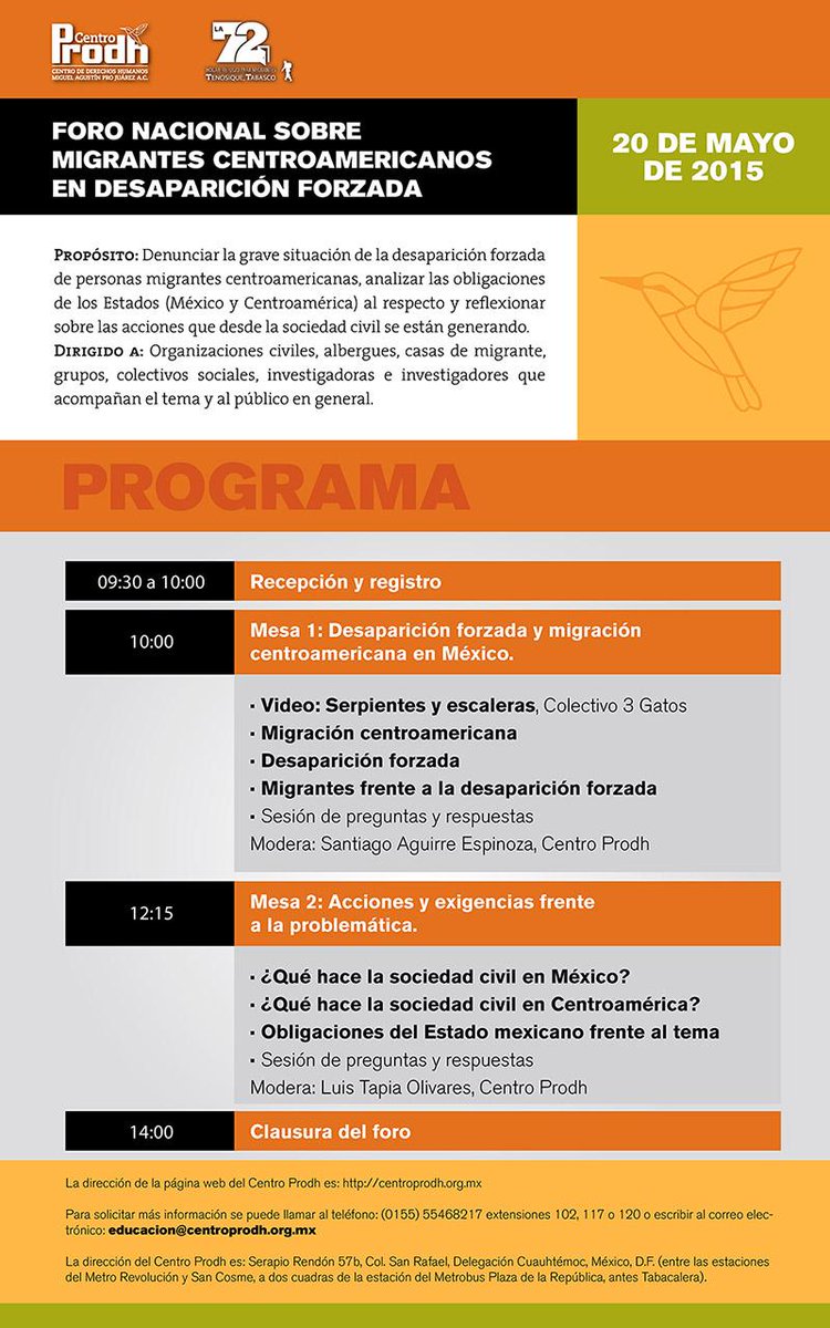 20 de mayo, 10 hrs. en <a href="/CentroProdh/">Centro Prodh</a>