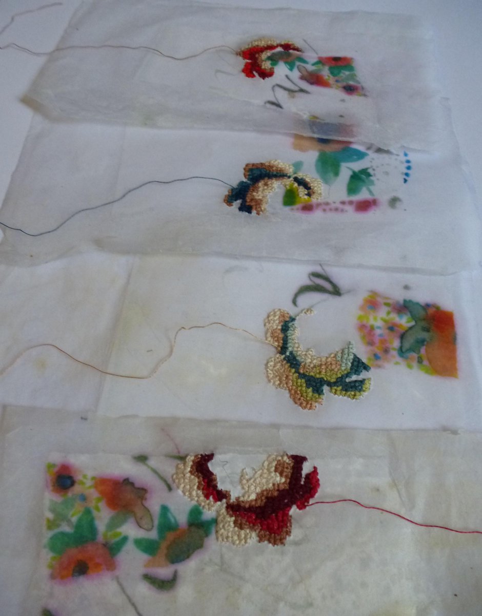 juliajowett's tweet image. New collection of colourful hand-embroidered paper samplers and stitched drawings in the making for @CraftFestival