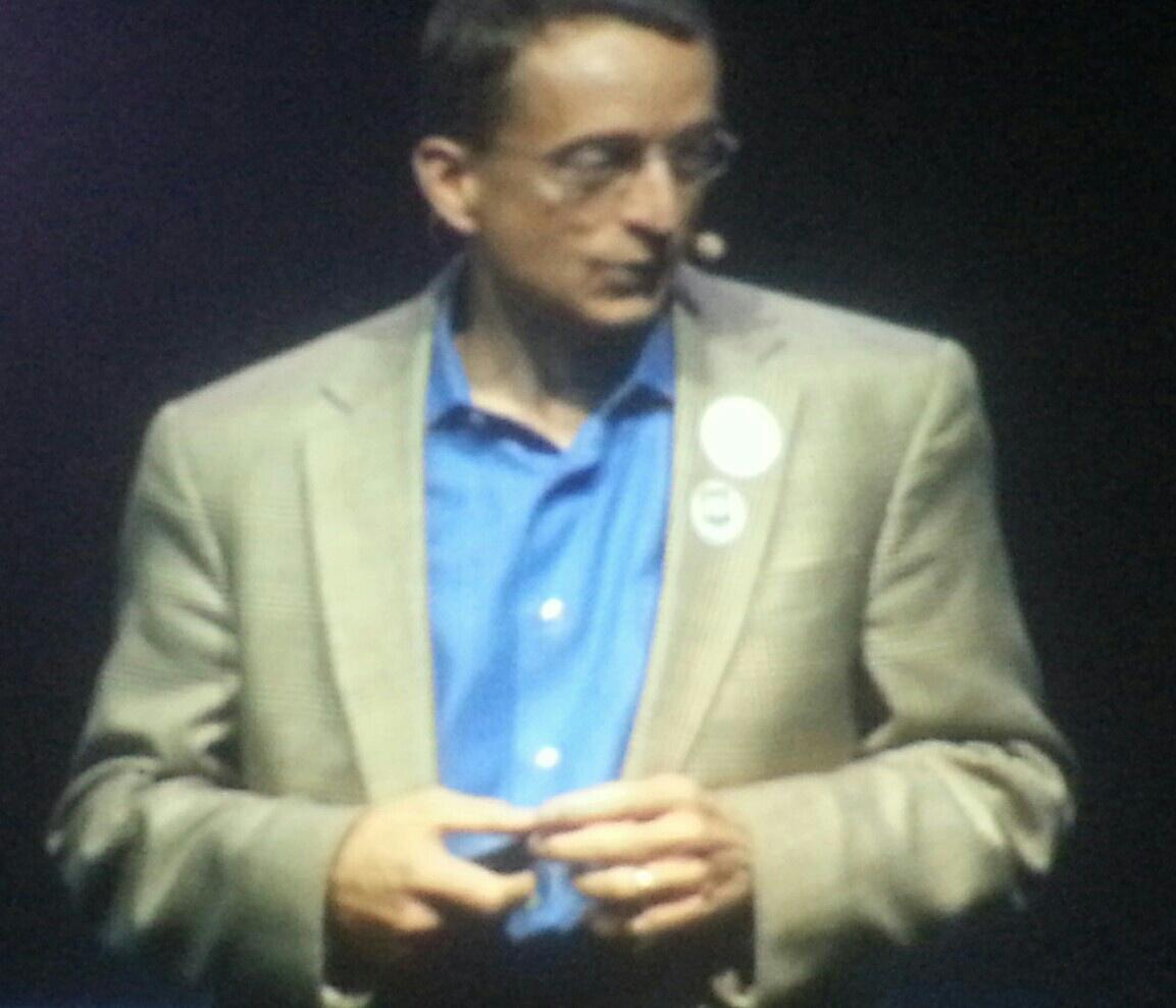 Pat Gelsinger wearing #OVN sticker. Not a great photo but you might be able to spot the sticker anyway.