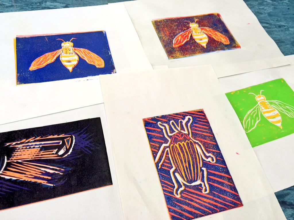 biswellprint's tweet photo. Reduction Lino printing at Sunningdale School. #Lino #school workshop #printmaking #Sunningdale http://t.co/ZUy9uI59zE