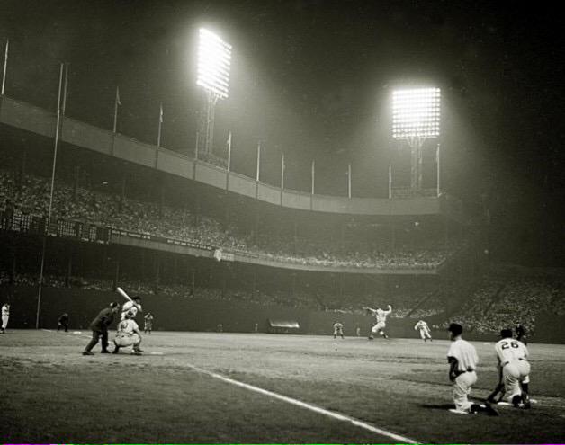 The very first night game at the Polo Grounds, May 24, 1940. 
New York Giants 8, Boston Bees 1 
| #NYG #NY