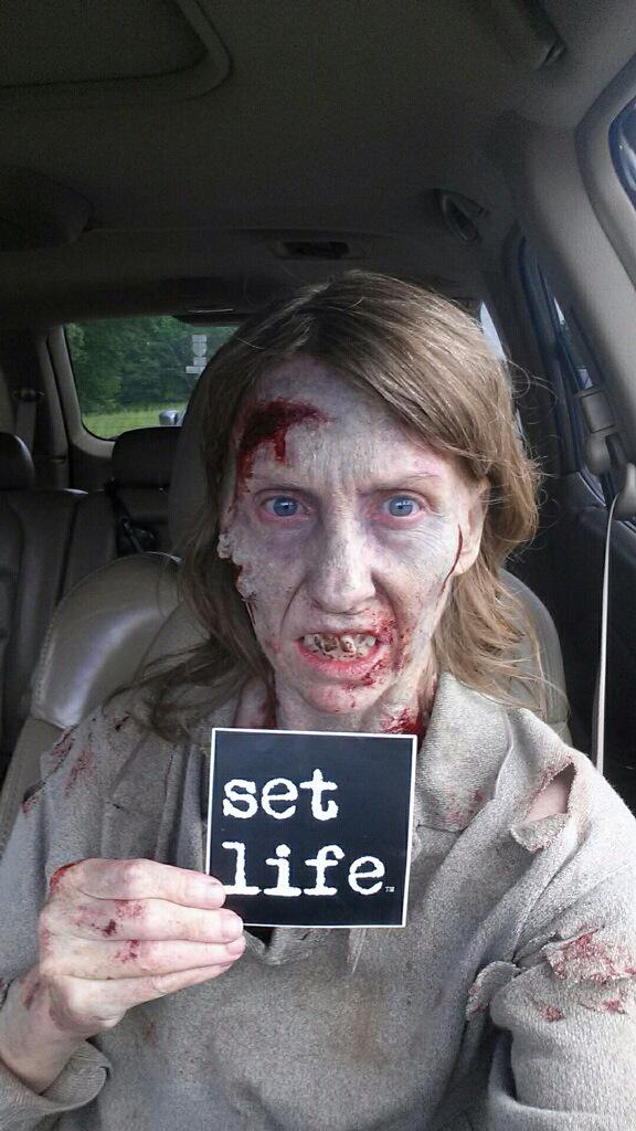SetLifeDecals's tweet image. Shout out to our awesome fan, Samantha C, on set for a print ad. #setlife #zombie #nasty #awesome #weloveyou #twdfans