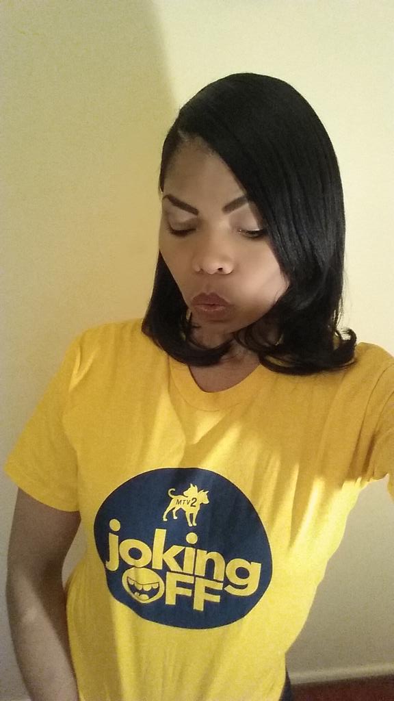PiaGlenn's tweet image. omigosh it's almost time for #JokingOff on @MTV2 and I'm wearing the shirt as I watch for increased enjoyment