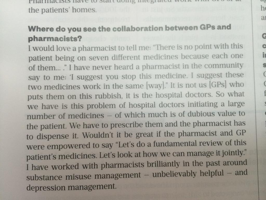 APharm68's tweet photo. @rpharms #PharmJ: UK GP shares thoughts on role of #pharmacists. "I've never heard a pharmacist in community say..." http://t.co/IKazZx91tP