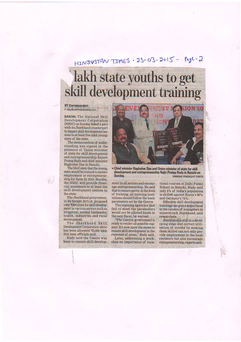 skilljharkhand's tweet photo. Media coverage of MoU signing - English http://t.co/wLF2FFuBta