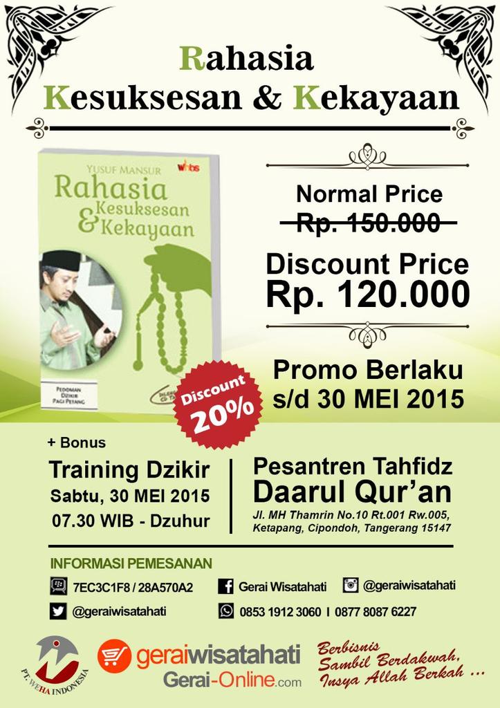 Sudah punya buku terbaru Ust Yusuf Mansur? Ayo manfaatkan promo yang satu ini