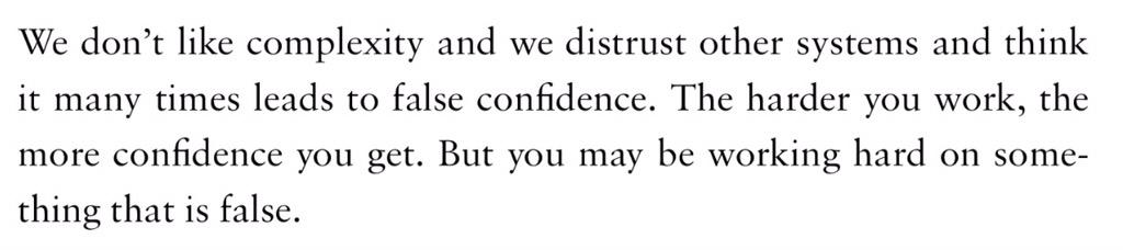 Munger on complexity and false confidence
