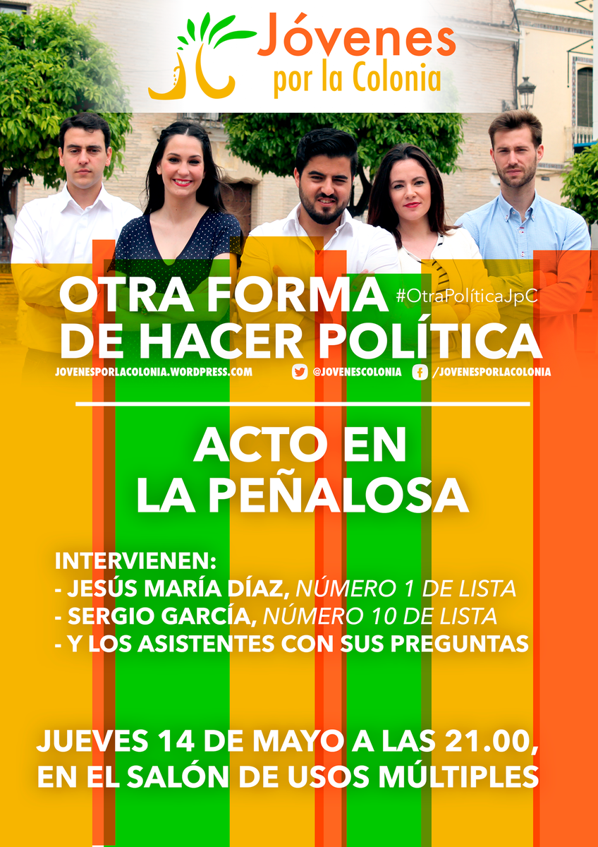 JovenesColonia's tweet photo. Y a las 21:00 estaremos en La Peñalosa para presentar nuestra proyecto y hablar con los vecinos. #OtraPolíticaJpC http://t.co/sn3eDHwHLg