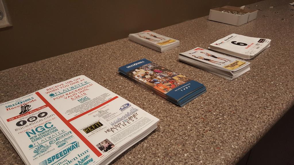 Race4Souls's tweet photo. #Race4Souls participant packets about to go together!!!! http://t.co/qJOaIjxBmk