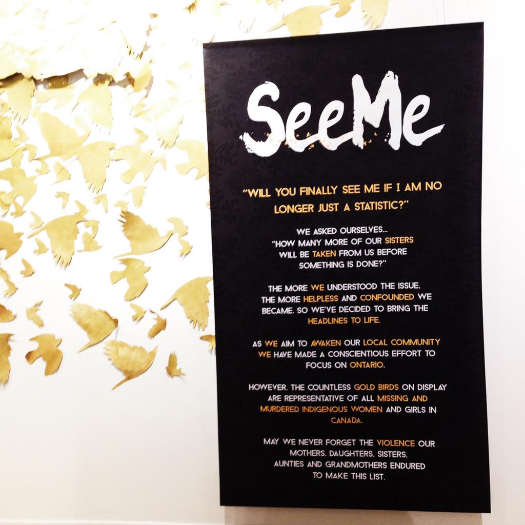 borderlinefemme's tweet photo. Sean Couchie's artwork for @SeeMeLondon in honor of #MMIW is absolutely stunning and incredibly important. #LdnOnt http://t.co/ak40XAMKYA