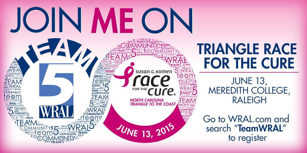 TeamWRAL's tweet photo. Ask your friends to join you on Team #WRAL for #KomenTri! Register here: http://t.co/XLvfSkMT28 http://t.co/bjwCIkadzH