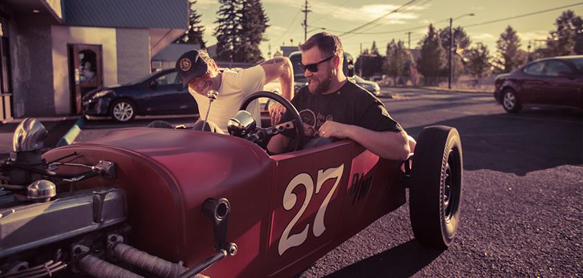 I'm squeezing into this here thing tomorrow night for #madefromamerica on @gactv. 9:30/8:30 Central. #buckleup