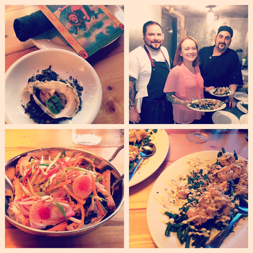 LeeLeesChinese's tweet photo. Mashup dinner under way with Chef Fincher @TheObstinateD &amp; chef Cali! #droolon #chs #chseats http://t.co/vPG9E46O7P