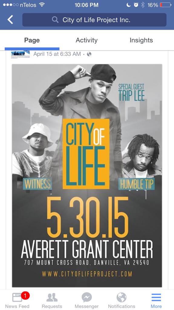 C_L_PROJECT's tweet photo. @TripLee in Danville Va  for tickets.         https://t.co/R3Rif9TmOJ http://t.co/VNLO4j1MNI