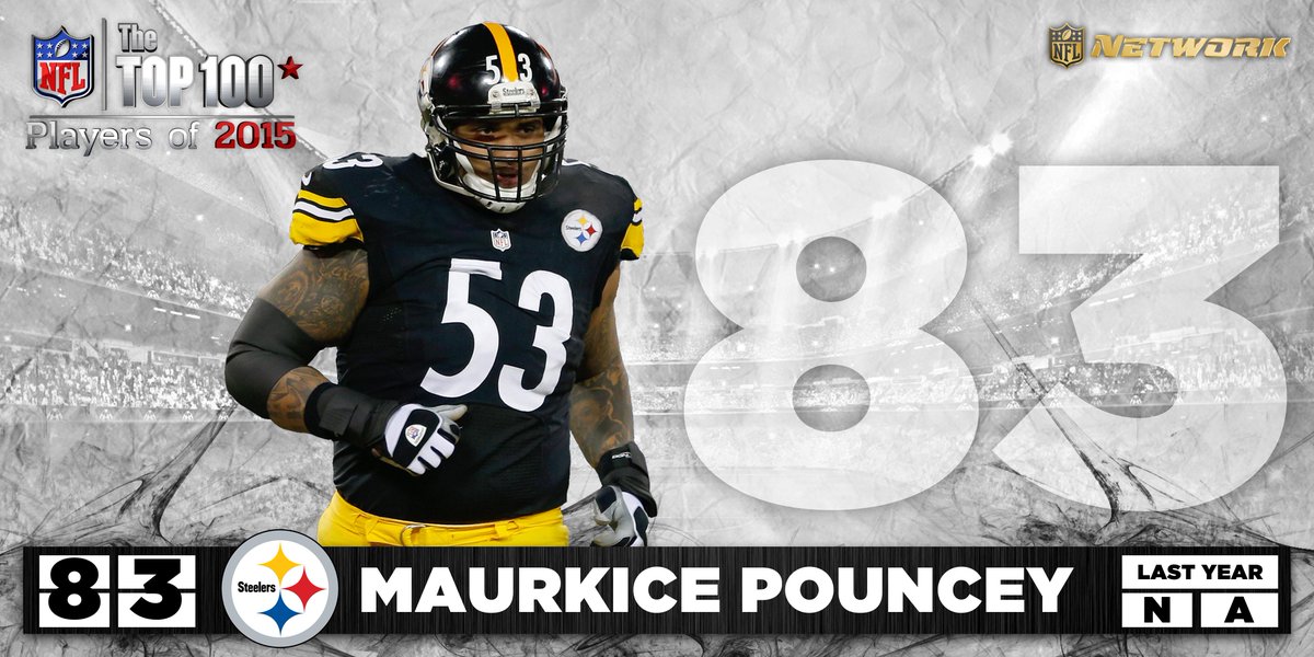 nflnetwork's tweet image. NUMBER 83: 

The first offensive lineman on the list!

@steelers C @MaurkicePouncey 

#NFLTop100