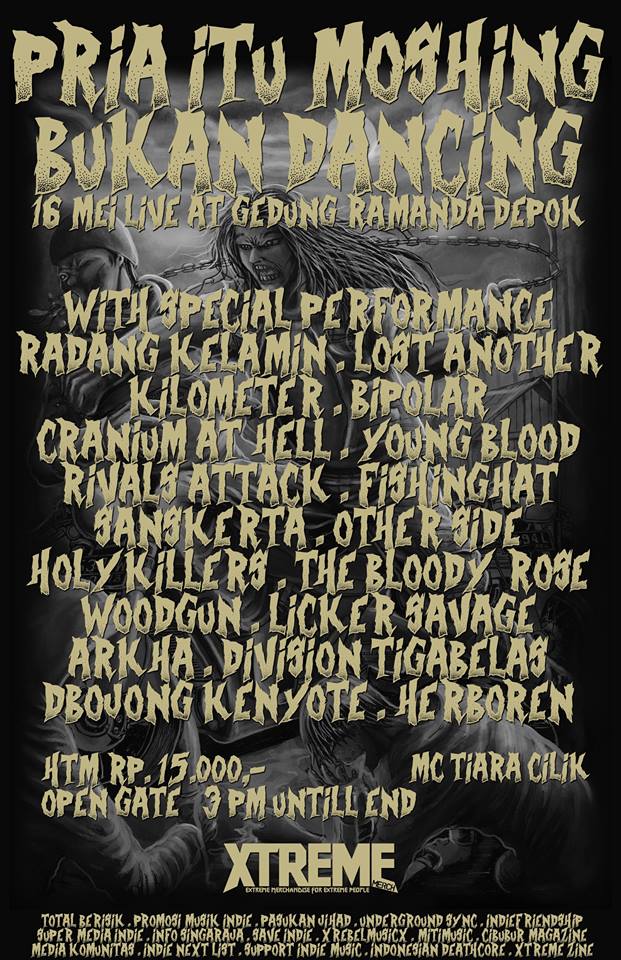 Pria Itu Moshing Bukan Dancing Akan Digelar Sabtu 16 Mei 2015 di Gedung Ramanda, Depok