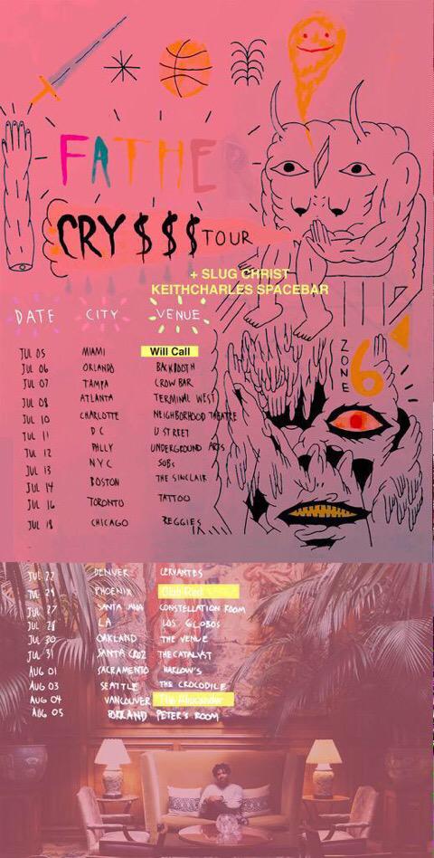 _SPACEBAR's tweet photo. Back on the road w/ @father & @slug_christ #AWFULRECORDS #AWFULSUMMER CRY$$$TOUR http://t.co/pPhkVGqxJP