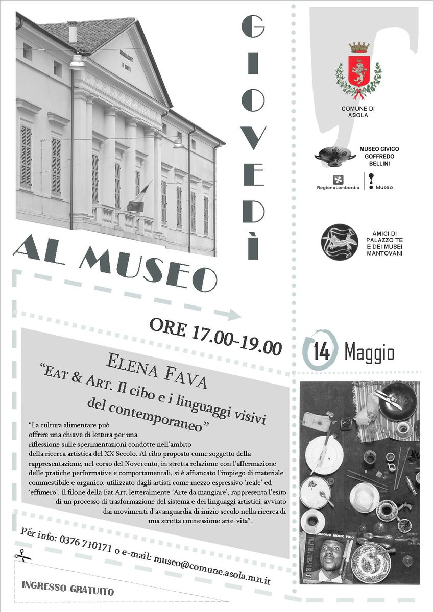 AsolaCultura's tweet photo. Oggi pomeriggio Elena Fava EAT &amp; ART al Museo di #Asola - ingresso libero @AltraMantova @Mantova24 @EventiMantova http://t.co/sz3pCXvD7R