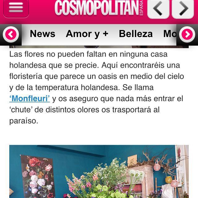 MonFleuri's tweet photo. Super trots! 
Mon Fleuri staat in het online magazine van de Cosmo Spanje! Link: http://t.co/Vvnu2cFHqk #cosmohispano http://t.co/howtuvDRDg
