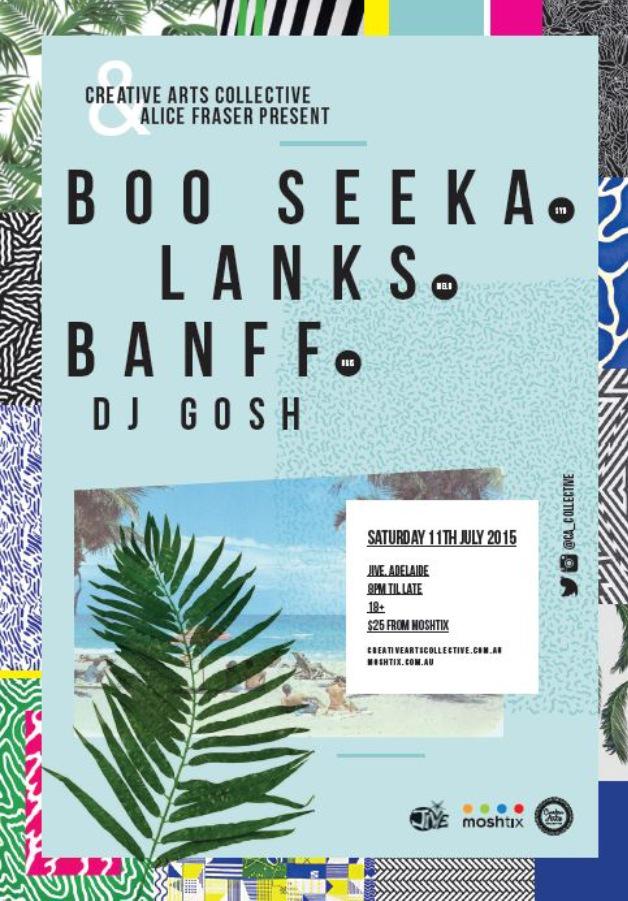 CA_Collective's tweet photo. #ADELAIDE we're back on July 11 with @Boo_Seeka, @lanksmusic and @banff_music! Tix via @moshtix_com_au http://t.co/Yr4AvFiiWx