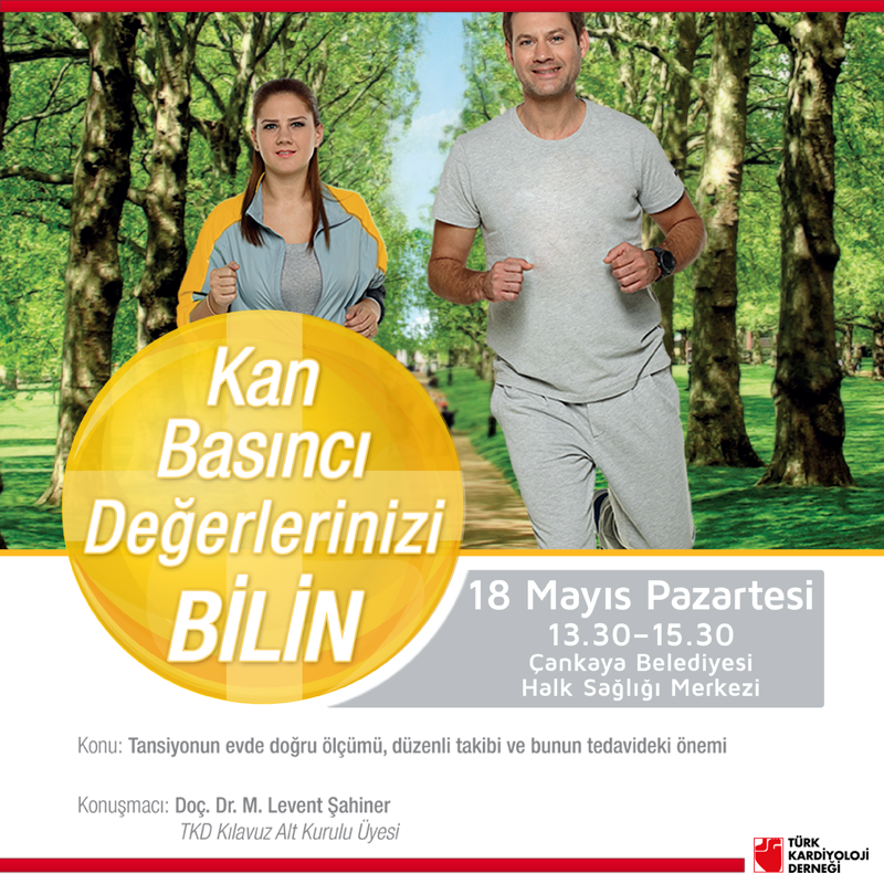 Dünya Hipertansiyon Günü söyleşisi 18 Mayıs Ptesi, Çankaya Belediyesi Halk Sağlığı Merkezi'nde►goo.gl/Ly8kvr