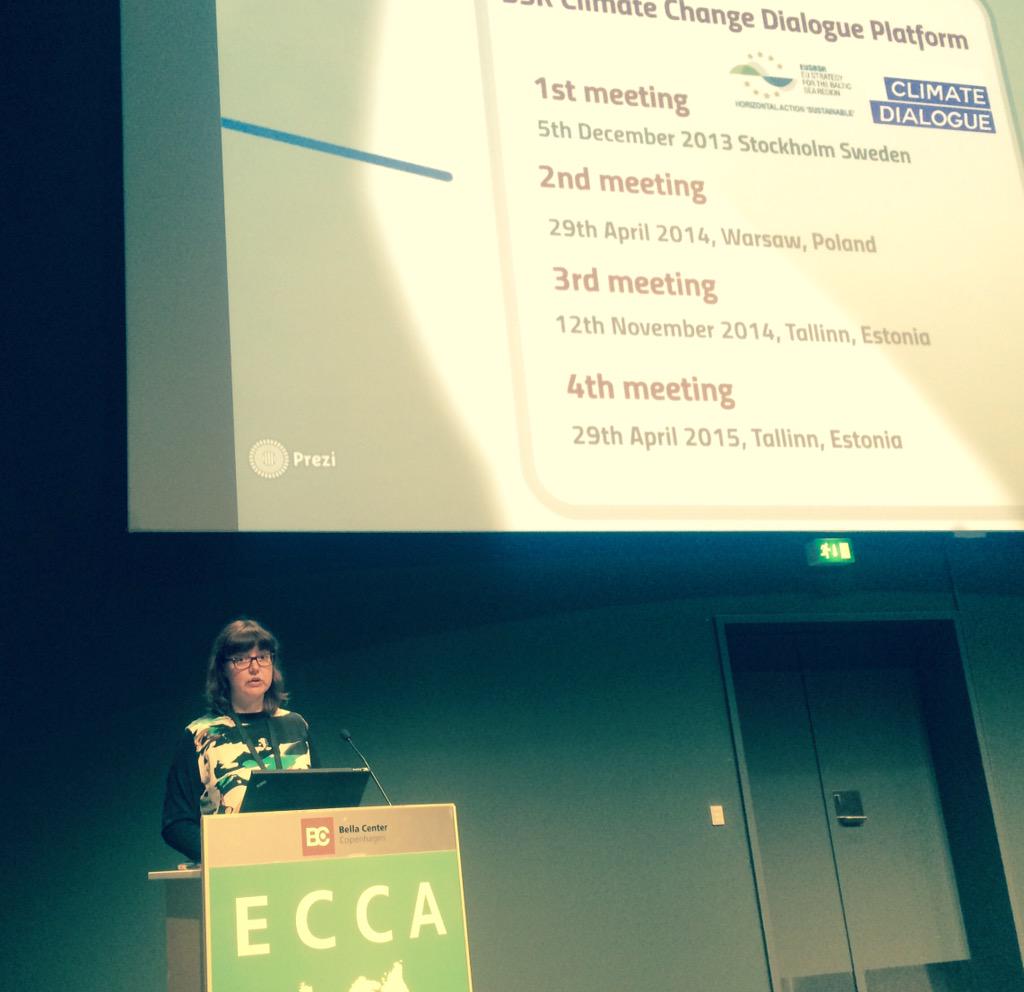 CBSSsecretariat's tweet photo. @CBSSbaltic21 at @ECCA2015 session on climate change adaptation in BSR - enhancing macro-regional knowledge sharing! http://t.co/1cLrNVsTi3