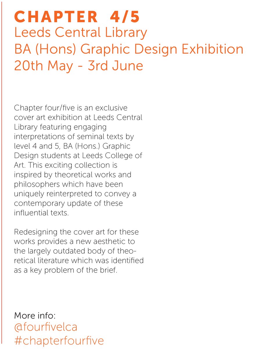 LCABAGD's tweet image. Our Level 4 and Level 5 students are exhibiting book cover designs at Leeds Central Library. Starts next Wednesday.