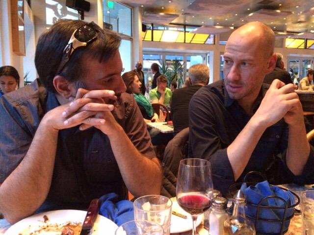 LineRateSystems's tweet photo. Hashing out C++ concepts at dinner: @mvachhar and @ericniebler #cppnow http://t.co/CVh2CUE3dL