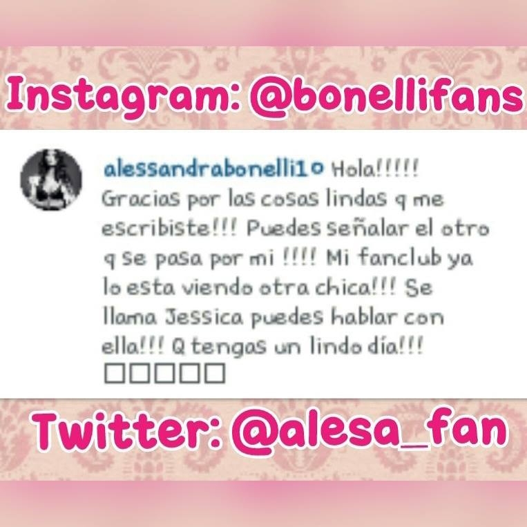 OFICIAL OFICIAL <a href="/bonelli_ale/">Alessandra Bonelli</a>  lo COONFIRMA GRACIAS POR CONFIAR EN MI REYNA ♥☺! SIEMPRE CON TIGO !
Jessica •